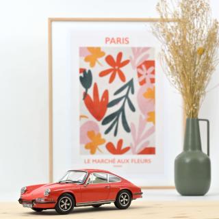 Porsche 911 E 1970 - Orange Norev 1:18 Metallmodell (Türen/Hauben nicht zu öffnen!)