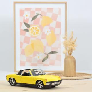 VW-Porsche 914-6 1973 - Yellow Norev 1:18 Metallmodell (Türen/Hauben nicht zu öffnen!)