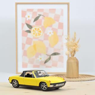 VW-Porsche 914-6 1973 - Yellow Norev 1:18 Metallmodell (Türen/Hauben nicht zu öffnen!)