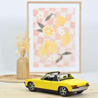 VW-Porsche 914-6 1973 - Yellow Norev 1:18 Metallmodell (Türen/Hauben nicht zu öffnen!)