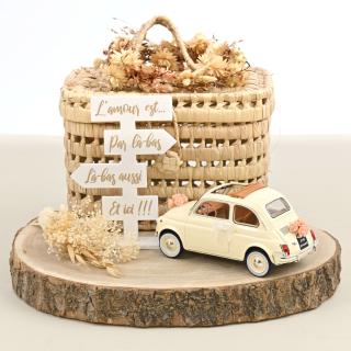 Fiat 500 L 1968 Ivory Wedding Gift  Norev 1:18 Metallmodell (Überarbeitete Version - Türen/Hauben nicht zu öffnen!)