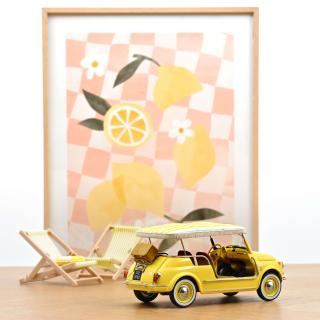 Fiat 500 Jolly 1965 Yellow 1:18 Norev 1:18 Metallmodell (Türen/Hauben nicht zu öffnen!)