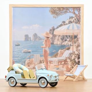 Fiat 500 Jolly 1965 Blue  Norev 1:18 Metallmodell (Türen/Hauben nicht zu öffnen!)