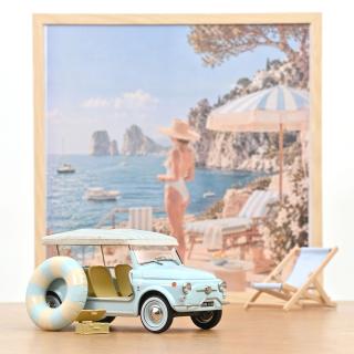 Fiat 500 Jolly 1965 Blue  Norev 1:18 Metallmodell (Türen/Hauben nicht zu öffnen!)