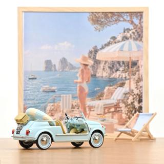 Fiat 500 Jolly 1965 Blue  Norev 1:18 Metallmodell (Türen/Hauben nicht zu öffnen!)