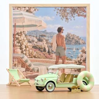 Fiat 500 Jolly 1965 Green  Norev 1:18 Metallmodell (Türen/Hauben nicht zu öffnen!)