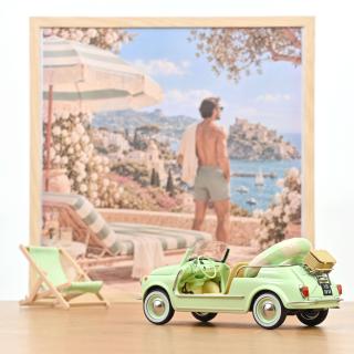 Fiat 500 Jolly 1965 Green  Norev 1:18 Metallmodell (Türen/Hauben nicht zu öffnen!)