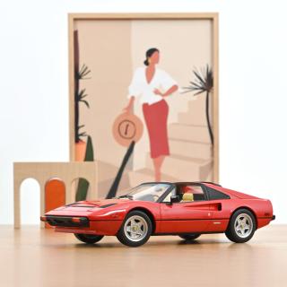 Ferrari 308 GTS 1982 - Red Norev 1:18 Metallmodell (Überarbeitete Version - Türen/Hauben nicht zu öffnen!)