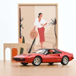 Ferrari 308 GTS 1982 - Red Norev 1:18 Metallmodell (Überarbeitete Version - Türen/Hauben nicht zu öffnen!)