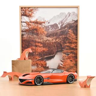 Genesis X Gran Berlinetta VGT 2024 Magma Orange  Norev 1:18 Metallmodell (Türen/Hauben nicht zu öffnen!)