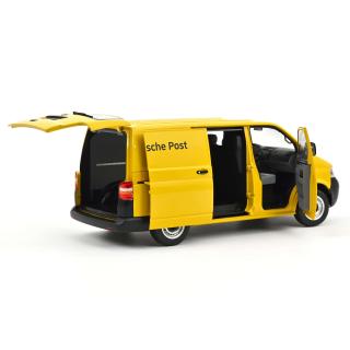 VW T5 Bus Transporter 2003 gelb Post  Norev Metallmodell 1:18 (3 Türen und Kofferraum zu öffnen!)