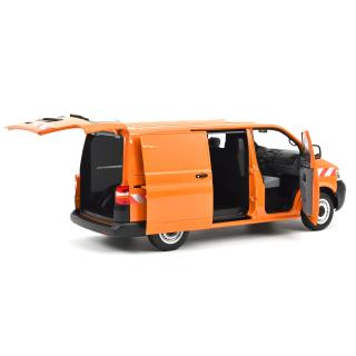 VW T5 Bus Transporter 2003 orange Communal Vehicle  Norev Metallmodell 1:18 (3 Türen und Kofferraum zu öffnen!)