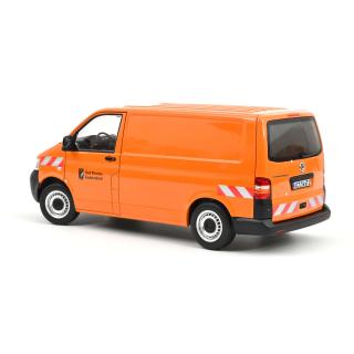 VW T5 Bus Transporter 2003 orange Communal Vehicle  Norev Metallmodell 1:18 (3 Türen und Kofferraum zu öffnen!)