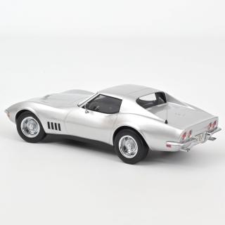 Chevrolet Corvette Coupe 1969 - Silver Norev 1:18 Metallmodell (Türen/Hauben nicht zu öffnen!)