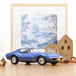 Chevrolet Corvette Coupe 1969 Le Mans Blue  Norev 1:18 Metallmodell (Überarbeitete Version - Türen/Hauben nicht zu öffnen!)