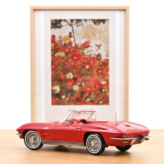 Chevrolet Corvette Sting Ray Cabriolet 1963 Riverside Red  Norev 1:18 Metallmodell (Türen/Hauben nicht zu öffnen!)