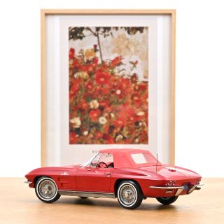 Chevrolet Corvette Sting Ray Cabriolet 1963 Riverside Red  Norev 1:18 Metallmodell (Türen/Hauben nicht zu öffnen!)
