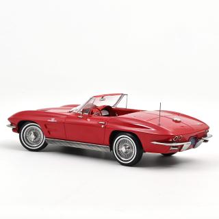 Chevrolet Corvette Sting Ray Cabriolet 1963 Riverside Red  Norev 1:18 Metallmodell (Türen/Hauben nicht zu öffnen!)