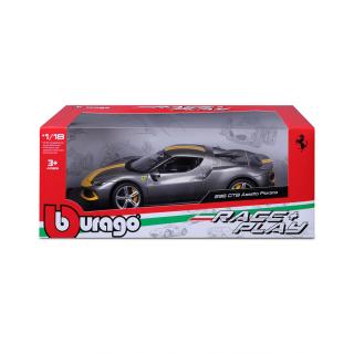 Ferrari 296GTB Assetto Fiorano grau-gelb Burago 1:18 Metallmodell