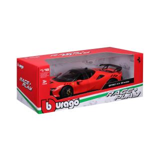 Ferrari SF90 XX Stradale Rosso Corsa Burago RACE & PLAY 1:18 Metallmodell