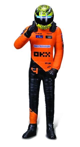 McLaren MCL38 #4 Lando Norris Sieger Miami GP Formel 1 2024 mit stehender Figur   Burago 1:24