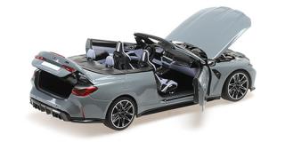 BMW M4 CABRIOLET - 2020 - GREY METALLIC Minichamps 1:18 Metallmodell mit zu öffnenden Türen und Haube(n)
