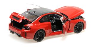 BMW M2 – G87- 2023 – RED METALLIC Minichamps 1:18 Metallmodell mit zu öffnenden Türen und Haube(n)