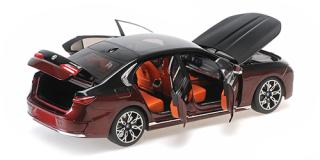 BMW i7 - 2022 - BLACK METALLIC/RED METALLIC Minichamps 1:18 Metallmodell mit zu öffnenden Türen und Haube(n)