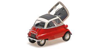 BMW ISETTA - 1955 - WHITE/RED Minichamps 1:18 Metallmodell mit zu öffnenden Hauben und Türen!