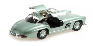 MERCEDES-BENZ 300 SL (W198) - 1955 - LIGHT GREEN METALLIC Minichamps 1:18 Metallmodell (Türen zu öffnen!)