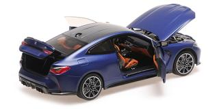 BMW M4 - 2020 - BLUE METALLIC Minichamps 1:18 Metallmodell mit zu öffnenden Türen und Haube(n)
