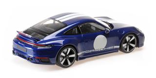PORSCHE 911 (992) SPORT CLASSIC – 2022 – BLUE METALLIC W/STRIPE Minichamps 1:18 Metallmodell, Türen, Motorhaube... nicht zu öffnen