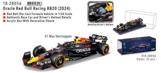 Red Bull Racing F1 RB20 2024 #1Max Verstappen Formel 1 Weltmeister 2024 in Plexiglasvitrine Burago 1:24