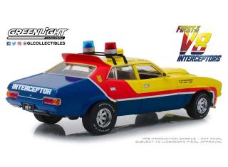 Ford Falcon XB 4-Door Sedan M.F.P 1974 *First of the V8 Interceptor 1979*, yellow/blue/red Greenlight 1:18