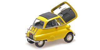 BMW ISETTA - 1955 - YELLOW Minichamps 1:18 Metallmodell mit zu öffnenden Hauben und Türen!