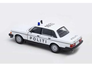 Volvo 240 GL 1986  *Denmark Police*, white/black Welly 1:24