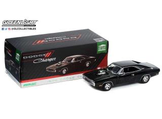 Dodge Charger with Blown Engine 1970 *Artisan Collection*, Black Greenlight 1:18
