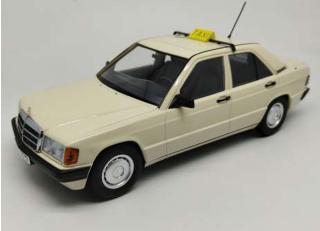 Mercedes 190 W201 1993  Taxi Germany, creme Triple9 1:18 (Türen, Motorhaube... nicht zu öffnen!)