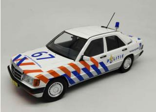 Mercedes 190 W201 1993 Dutch Police, white/orange/blue Tripple 9 1:18 (Türen, Motorhaube... nicht zu öffnen!)