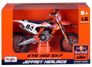 KTM Supercross 450 SX-F Factory Edition 2018 Jeffrey Herlings Red Bull Factory Racing Maisto 1:6