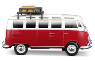 VW Bus Samba T1 rot mit Dachgepäckträger und Accessoires Maisto 1:25
