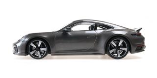 PORSCHE 911 (992) SPORT CLASSIC – 2022 – GREY METALLIC W/STRIPE Minichamps 1:18 Metallmodell, Türen, Motorhaube... nicht zu öffnen