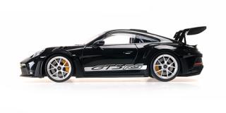 PORSCHE 911 (992) GT3RS – 2023 – BLACK W/ SILVER WHEELS & DECOR Minichamps 1:18 Metallmodell