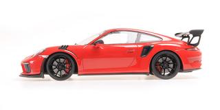 PORSCHE 911 GT3RS (991.2) - 2019 - RED W/ WEISSACH PACKAGE W/ BLACK WHEELS Minichamps 1:18 Metallmodell, Türen, Motorhaube... nicht zu öffnen