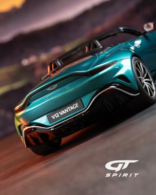ASTON MARTIN V12 VANTAGE ROADSTER TAYOS TURQUOISE GT Spirit 1:18 Resinemodell (Türen, Motorhaube... nicht zu öffnen!)