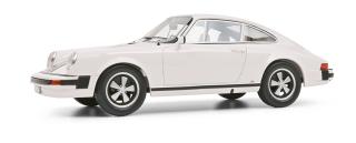 Porsche 911 Coupé (1977), weiß/schwarz mit schwarzen Streifen Schuco ProR.18 Resinemodell 1:18 (Türen, Motorhaube... nicht zu öffnen!)