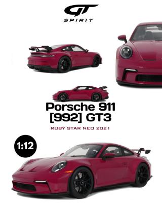 PORSCHE 911 [992] GT3 RUBY STAR NEO 2021 GT Spirit 1:12 Resinemodell (Türen, Motorhaube... nicht zu öffnen!)