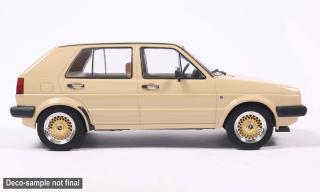 VW Golf II, beige, 1983 mit BBS Felgen MCG 1:18 Metallmodell, Türen und Hauben nicht zu öffnen