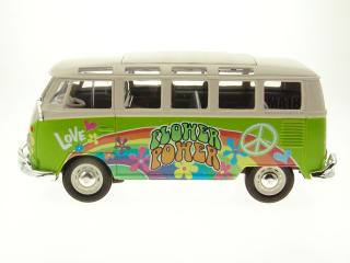 VW Bus Samba Hippie-Line grün (Flower Power) Maisto 1:25
