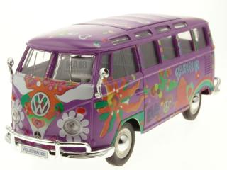 VW Bus Samba Hippie-Line purple (Flower Power) Maisto 1:25